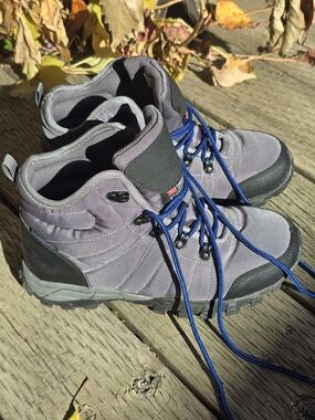 Ozark Trail Gray and Blue Women's Lace-Up Hiking Boots